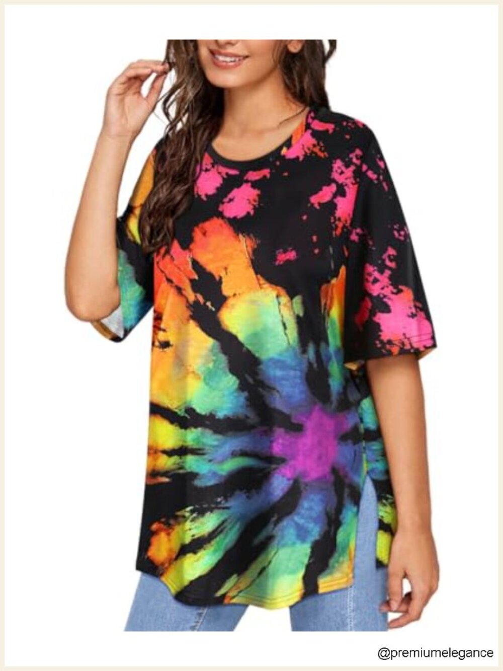 Plus Size Distressed Oversized T-Shirts Short Sleeve Crewneck Tops